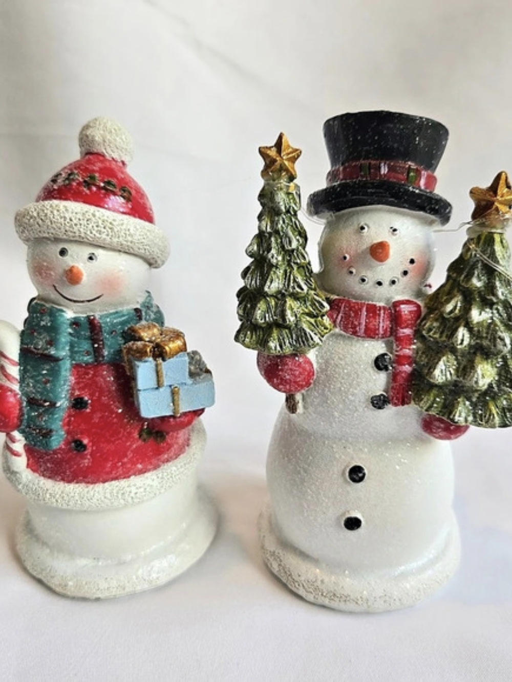 Set of 2 Snowman Light Up Christmas Figures 5" Brand New in Box Decor Snowmen